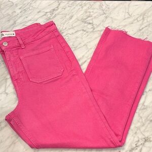 Zara Pink Cropped Ankle Jeans